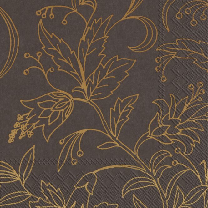 Hovedbilde Ihr Papirservietter Golden Flowers Brown