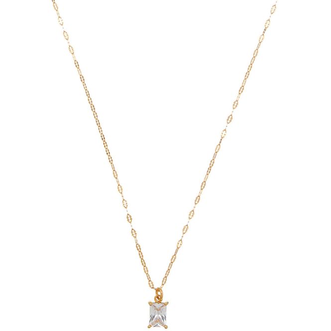 Hovedbilde ORELIA CRYSTAL BAGUETTE & DAINTY CHAIN NECKLACE  