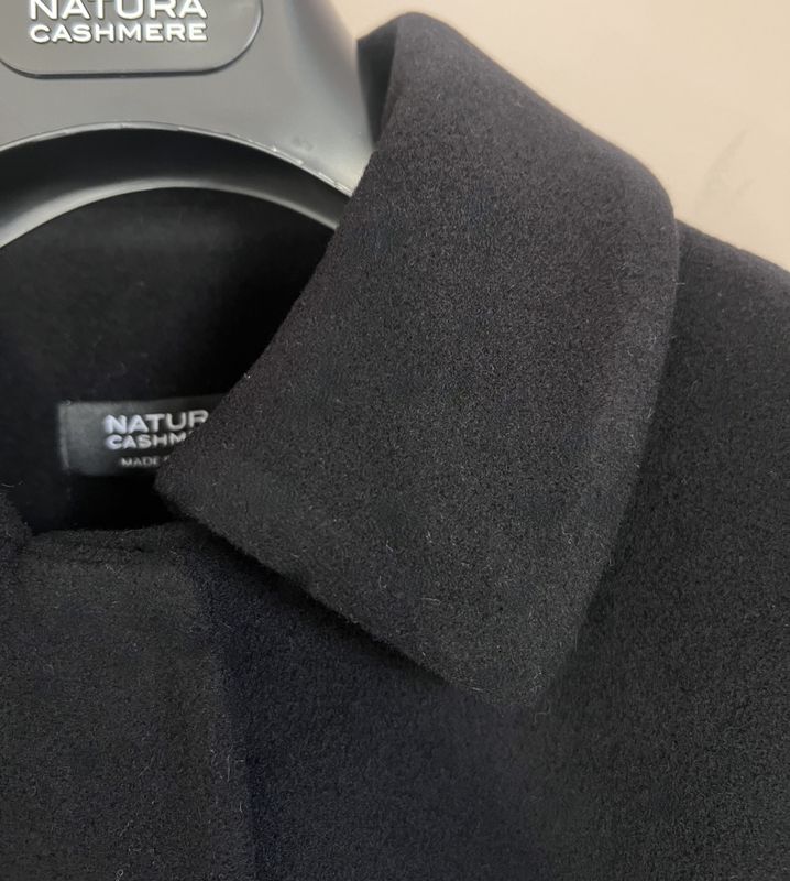 NATURA CASHMERE NELLA WOOL/CASHMERE COAT BLACK