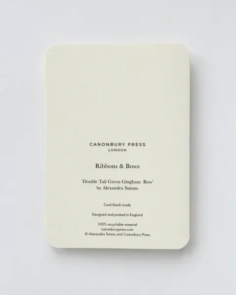 CANONBURY PRESS | GREEN GINGHAM GREETING CARD 