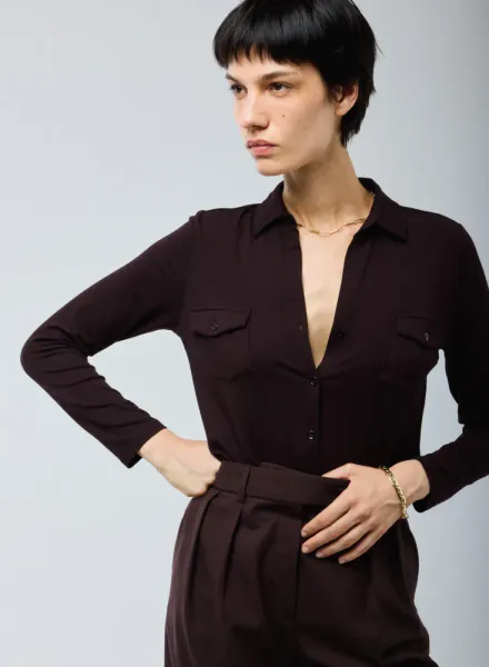 MAJESTIC FILATURES | ANNA SHIRT AUBERGINE 